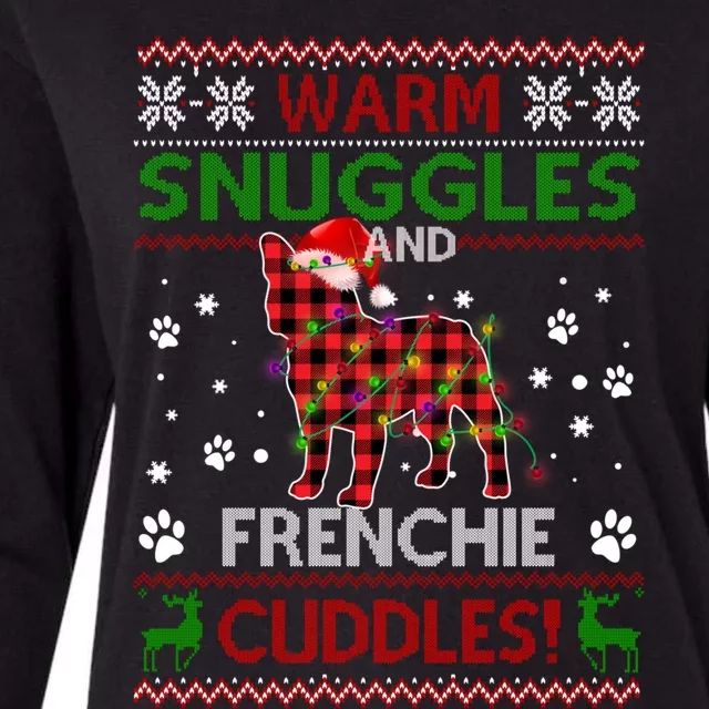 French Bulldog Ugly Christmas Sweater Xmas Pajama Dog Lover Gift Womens Cotton Relaxed Long Sleeve T-Shirt