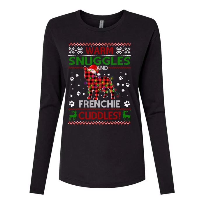 French Bulldog Ugly Christmas Sweater Xmas Pajama Dog Lover Gift Womens Cotton Relaxed Long Sleeve T-Shirt