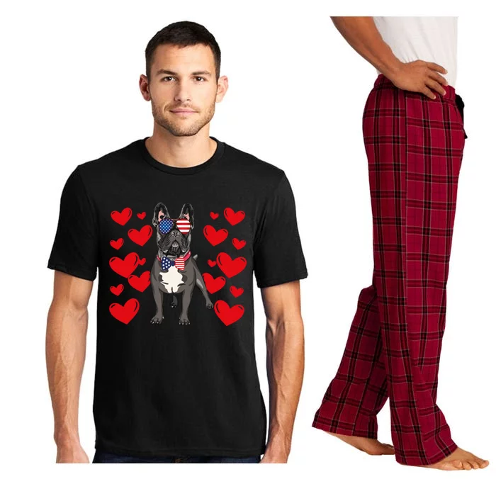 French Bulldog Valentines Day Heart Funny Animal Lover Gift Pajama Set