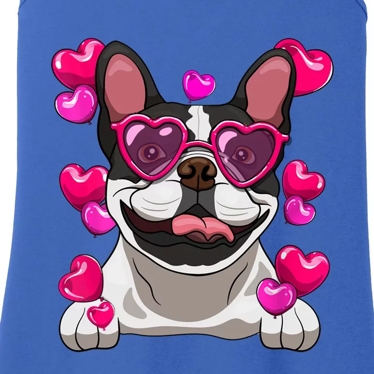 French Bulldog Valentines Day Heart Glasses Funny Dog Lover Great Gift Ladies Essential Tank