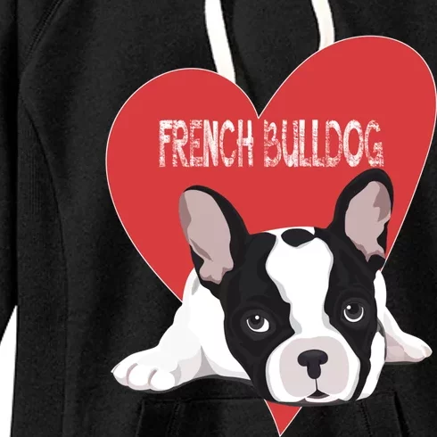 French Bulldog Valentines Day Puppy Animal Lovers Gift Cool Gift Women's Fleece Hoodie