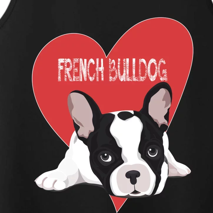 French Bulldog Valentines Day Puppy Animal Lovers Gift Cool Gift Performance Tank