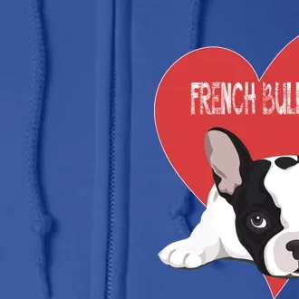 French Bulldog Valentines Day Puppy Animal Lovers Gift Cool Gift Full Zip Hoodie