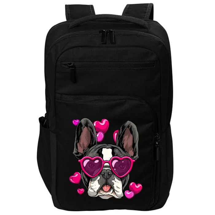 French Bulldog Valentines Day Gift Heart Dog Lover Gift Impact Tech Backpack