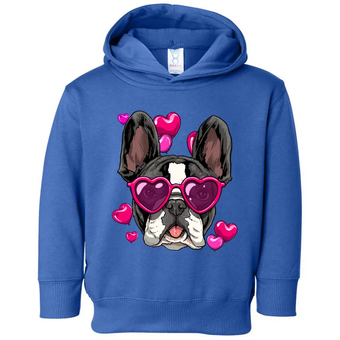 French Bulldog Valentines Day Gift Heart Dog Lover Gift Toddler Hoodie