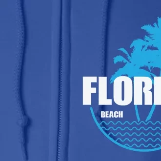 Florida Beach Vibes Usa America Gift Full Zip Hoodie