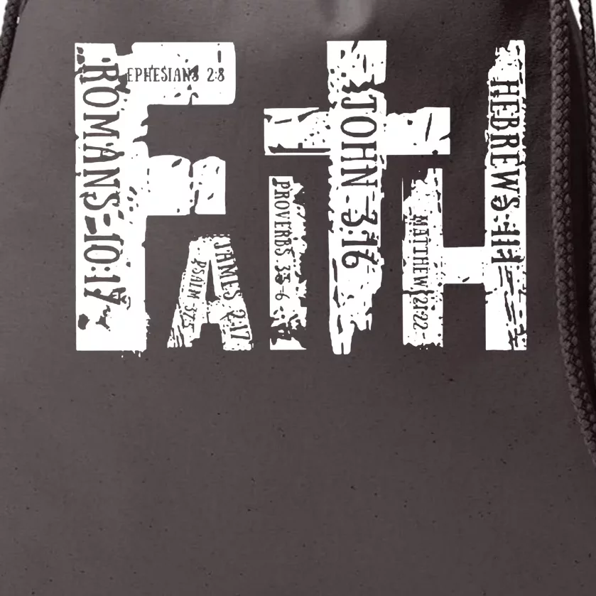 Faith Bible Verse Christian Quote Drawstring Bag