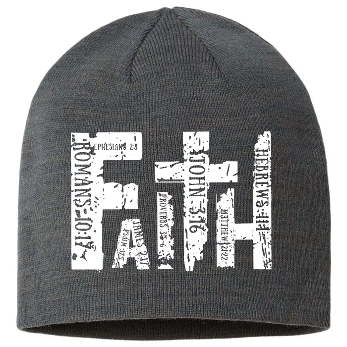 Faith Bible Verse Christian Quote 8 1/2in Sustainable Knit Beanie