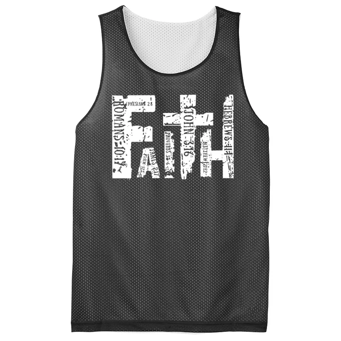 Faith Bible Verse Christian Quote Mesh Reversible Basketball Jersey Tank