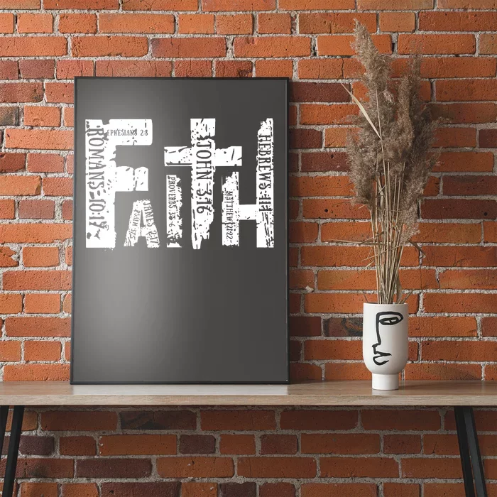 Faith Bible Verse Christian Quote Poster