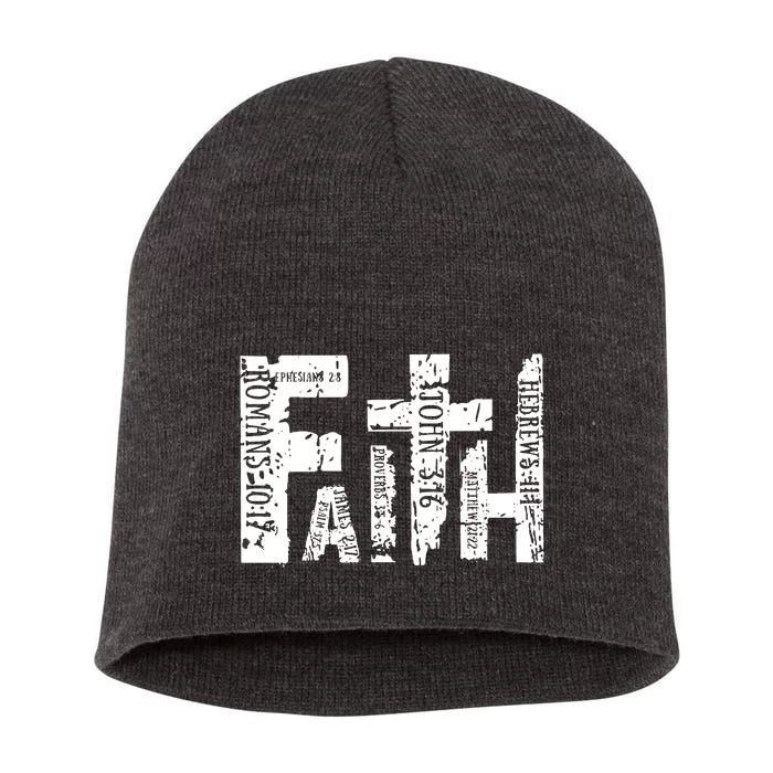 Faith Bible Verse Christian Quote Short Acrylic Beanie