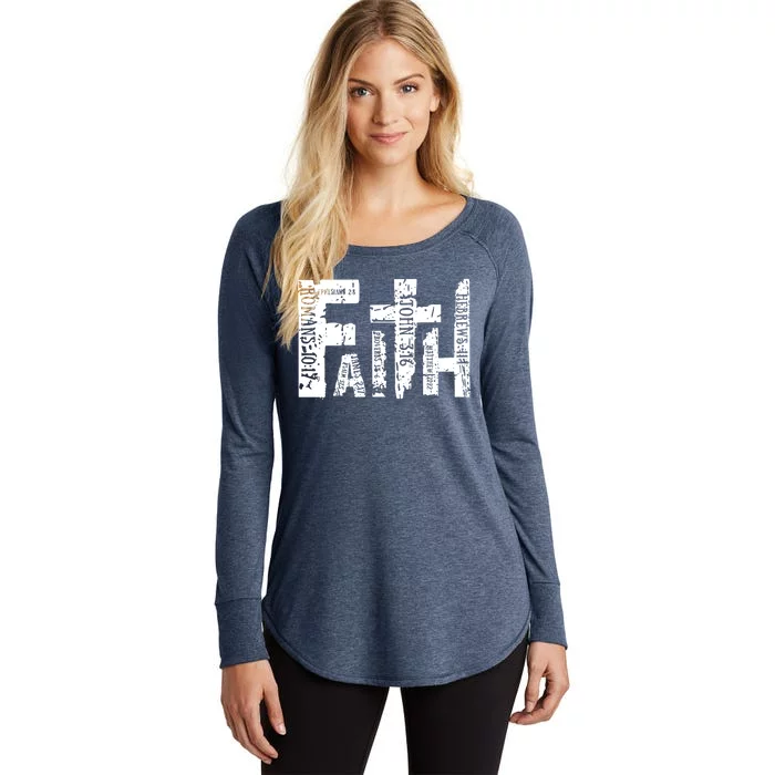 Faith Bible Verse Christian Quote Women's Perfect Tri Tunic Long Sleeve Shirt