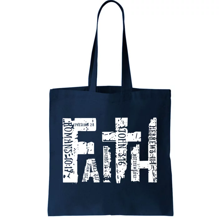 Faith Bible Verse Christian Quote Tote Bag