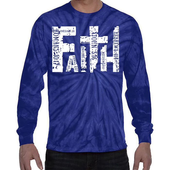 Faith Bible Verse Christian Quote Tie-Dye Long Sleeve Shirt