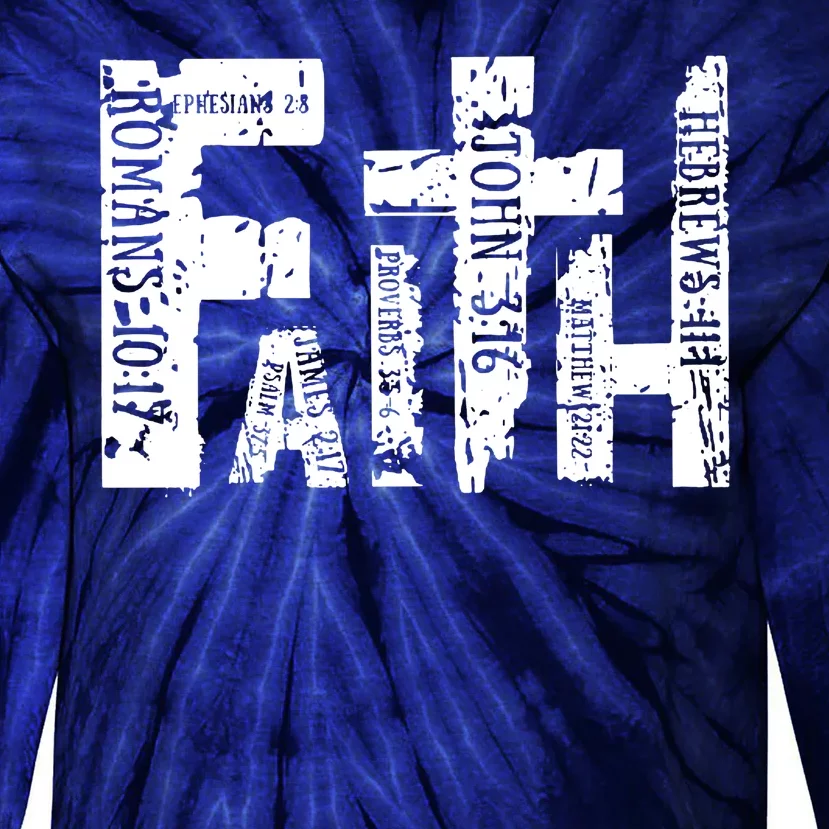 Faith Bible Verse Christian Quote Tie-Dye Long Sleeve Shirt