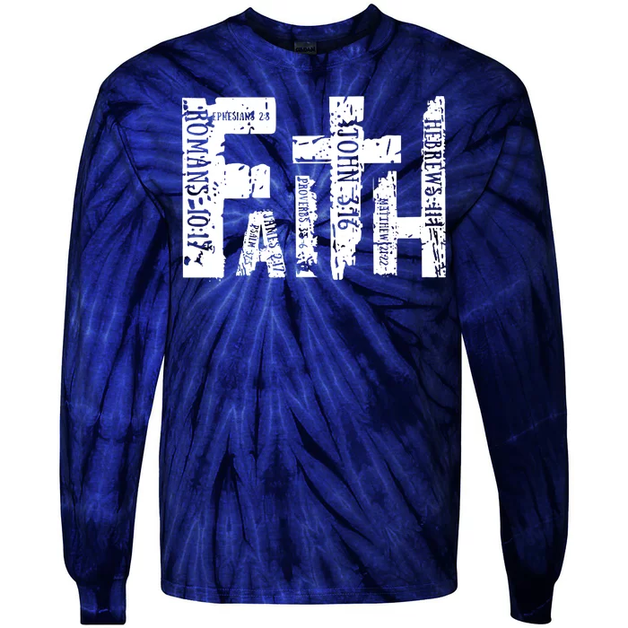 Faith Bible Verse Christian Quote Tie-Dye Long Sleeve Shirt