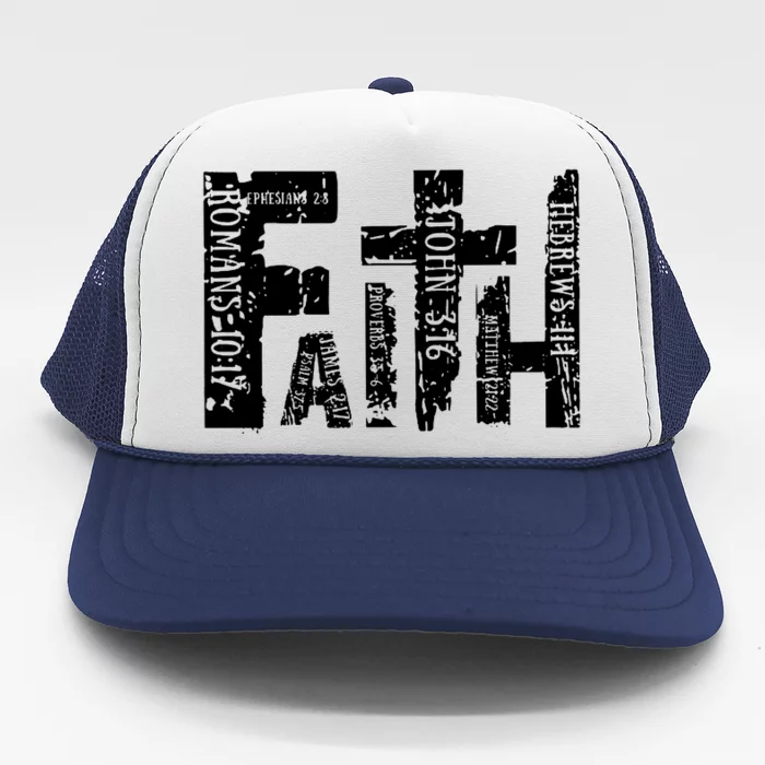 Faith Bible Verse Christian Quote Trucker Hat