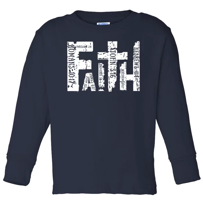 Faith Bible Verse Christian Quote Toddler Long Sleeve Shirt