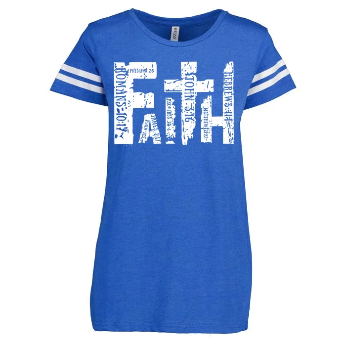 Faith Bible Verse Christian Quote Enza Ladies Jersey Football T-Shirt