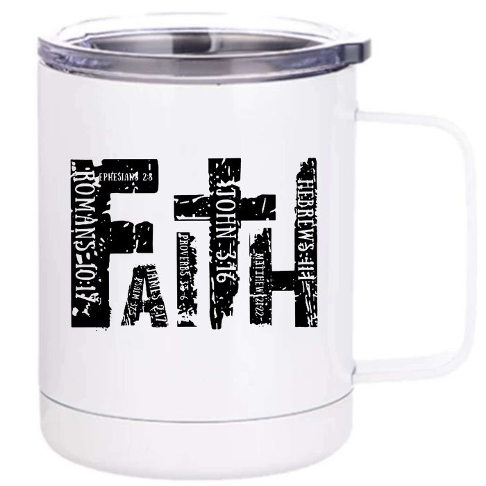 Faith Bible Verse Christian Quote Front & Back 12oz Stainless Steel Tumbler Cup