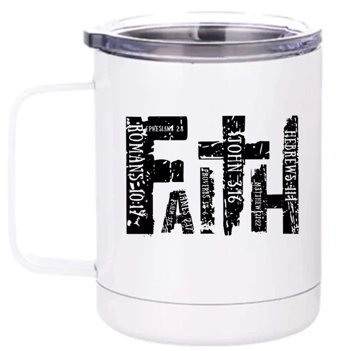 Faith Bible Verse Christian Quote Front & Back 12oz Stainless Steel Tumbler Cup