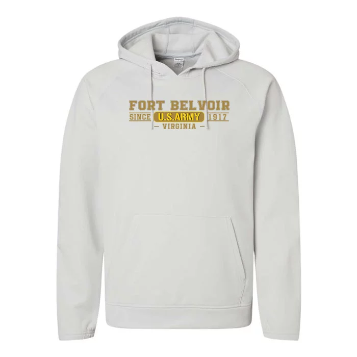 Fort Belvoir Virginia Army Base Performance Fleece Hoodie