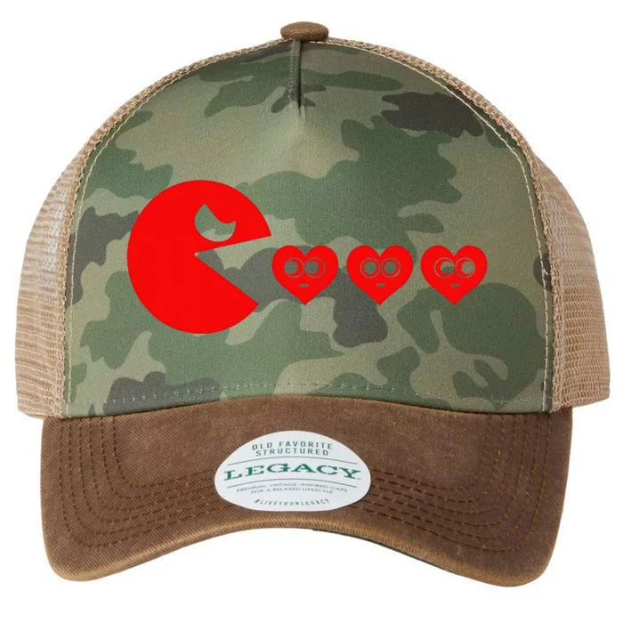 Funny Boy Valentines Day Hearts Eating Funny Gamer Game Legacy Tie Dye Trucker Hat