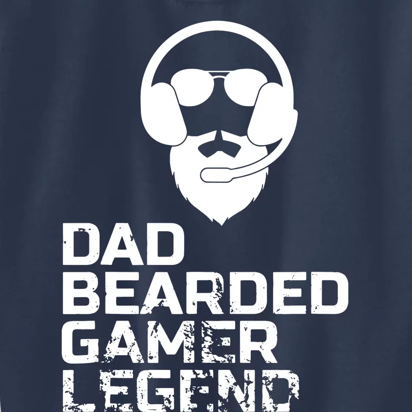 Funny Bearded Video Gamer Gaming Beard Dad Fathers Day Kids Sweatshirt