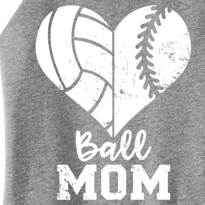 Funny Baseball Volleyball Mom Heart Gift Women’s Perfect Tri Rocker Tank