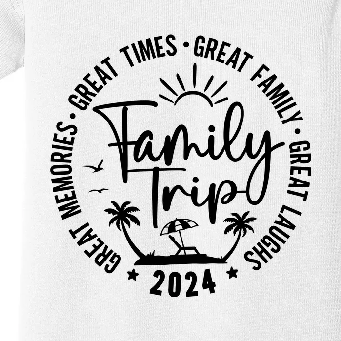 Family Beach Vacation 2024 Matching Baby Bodysuit