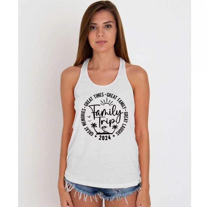 Family Beach Vacation 2024 Matching Women's Knotted Racerback Tank