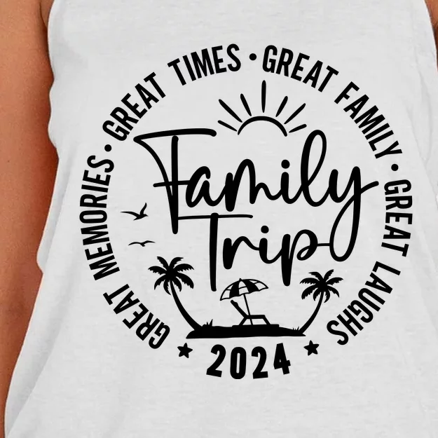 Family Beach Vacation 2024 Matching Women's Knotted Racerback Tank