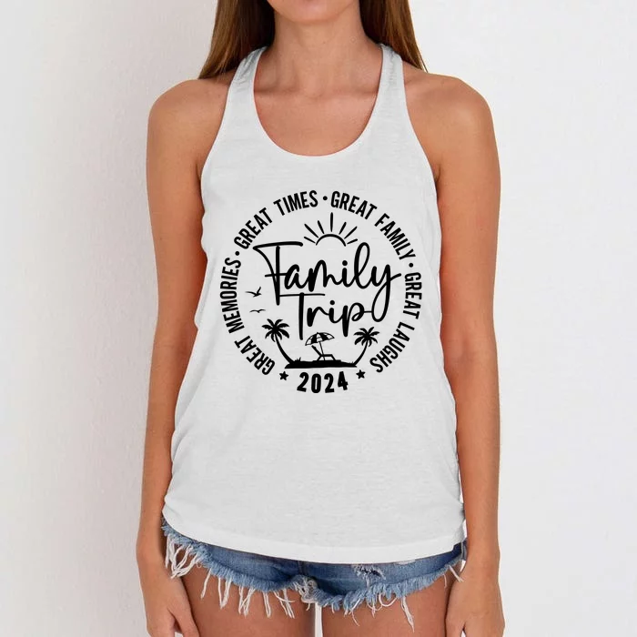 Family Beach Vacation 2024 Matching Women's Knotted Racerback Tank