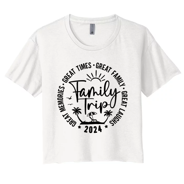 Family Beach Vacation 2024 Matching Women's Crop Top Tee