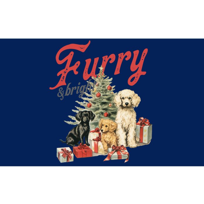 Furry & Bright Vintage Christmas Dogs Bumper Sticker