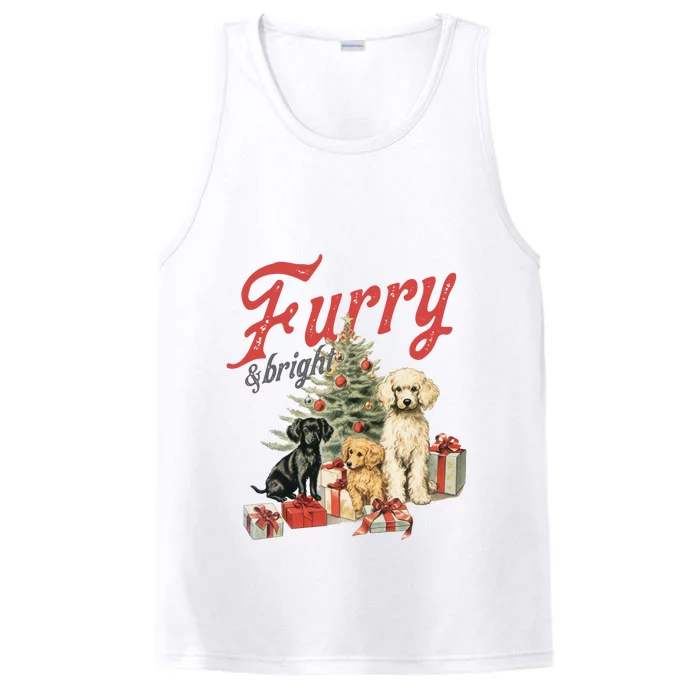 Furry & Bright Vintage Christmas Dogs Performance Tank