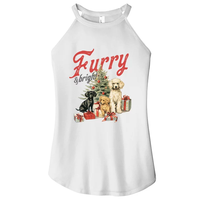 Furry & Bright Vintage Christmas Dogs Women’s Perfect Tri Rocker Tank