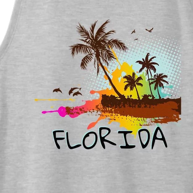 Florida Beach Vacation Ar For Ocean Lovers Ladies Tri-Blend Wicking Tank