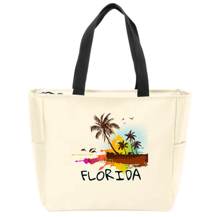 Florida Beach Vacation Ar For Ocean Lovers Zip Tote Bag