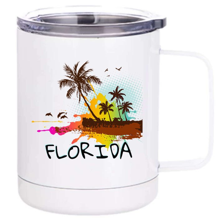 Florida Beach Vacation Ar For Ocean Lovers Front & Back 12oz Stainless Steel Tumbler Cup