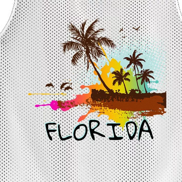 Florida Beach Vacation Ar For Ocean Lovers Mesh Reversible Basketball Jersey Tank