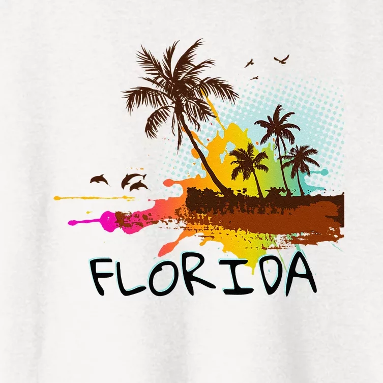 Florida Beach Vacation Ar For Ocean Lovers Women's Crop Top Tee