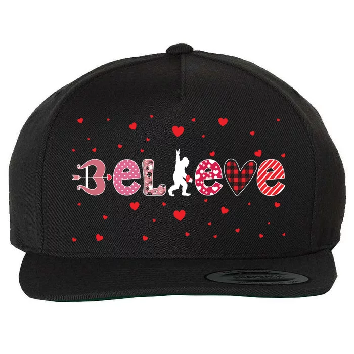 Funny Bigfoot Valentines Believe Meaningful Gift Wool Snapback Cap