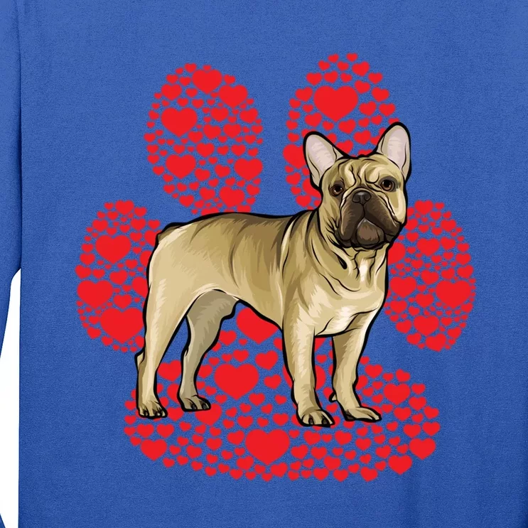 French Bulldog Valentines Day Dog Love Paw Great Gift Long Sleeve Shirt