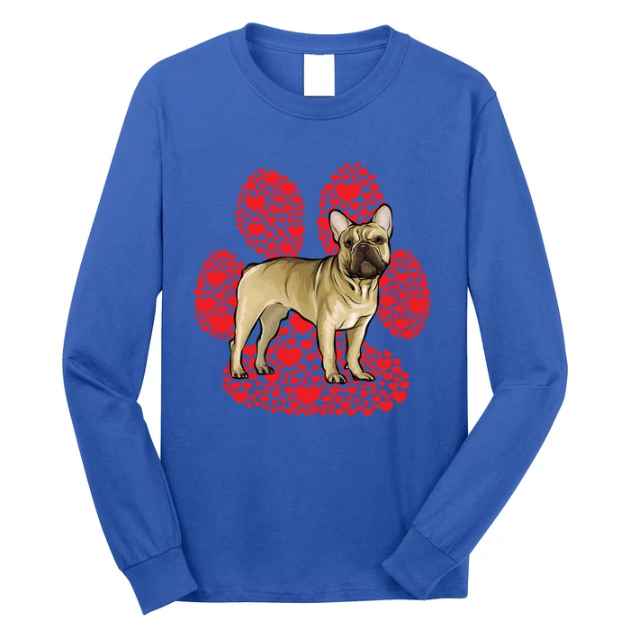 French Bulldog Valentines Day Dog Love Paw Great Gift Long Sleeve Shirt