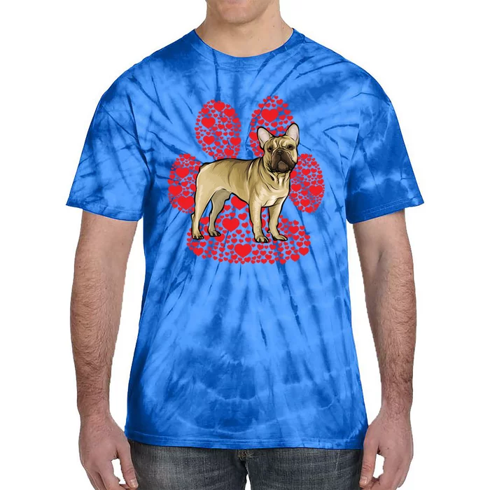 French Bulldog Valentines Day Dog Love Paw Great Gift Tie-Dye T-Shirt