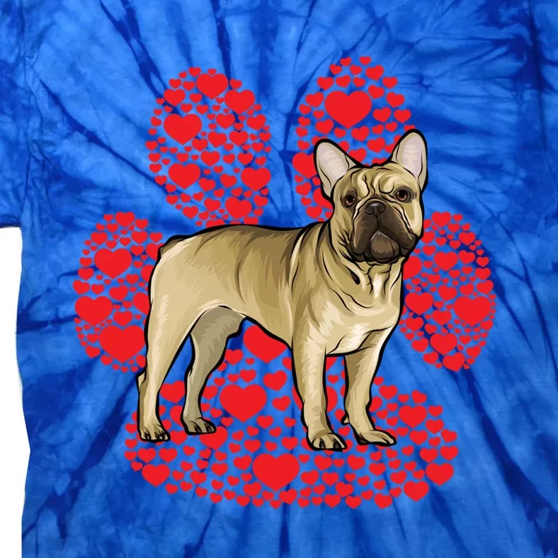 French Bulldog Valentines Day Dog Love Paw Great Gift Tie-Dye T-Shirt