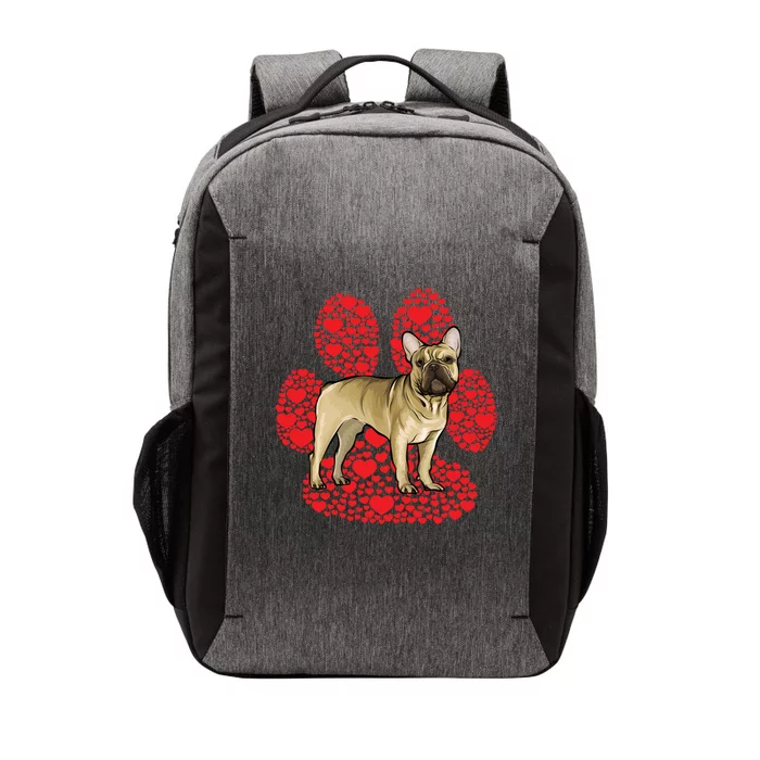 French Bulldog Valentines Day Dog Love Paw Great Gift Vector Backpack