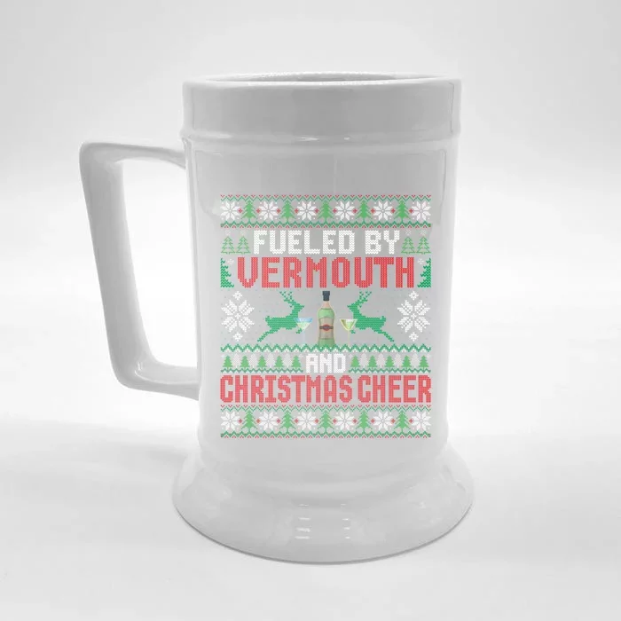 Fueled By Vermouth And Christmas Cheer Ing Xmas Party Gift Front & Back Beer Stein