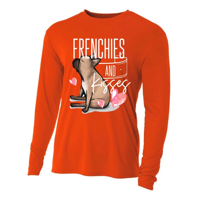 French Bulldog Valentines Day Frenchie Gift Idea Gift Cooling Performance Long Sleeve Crew